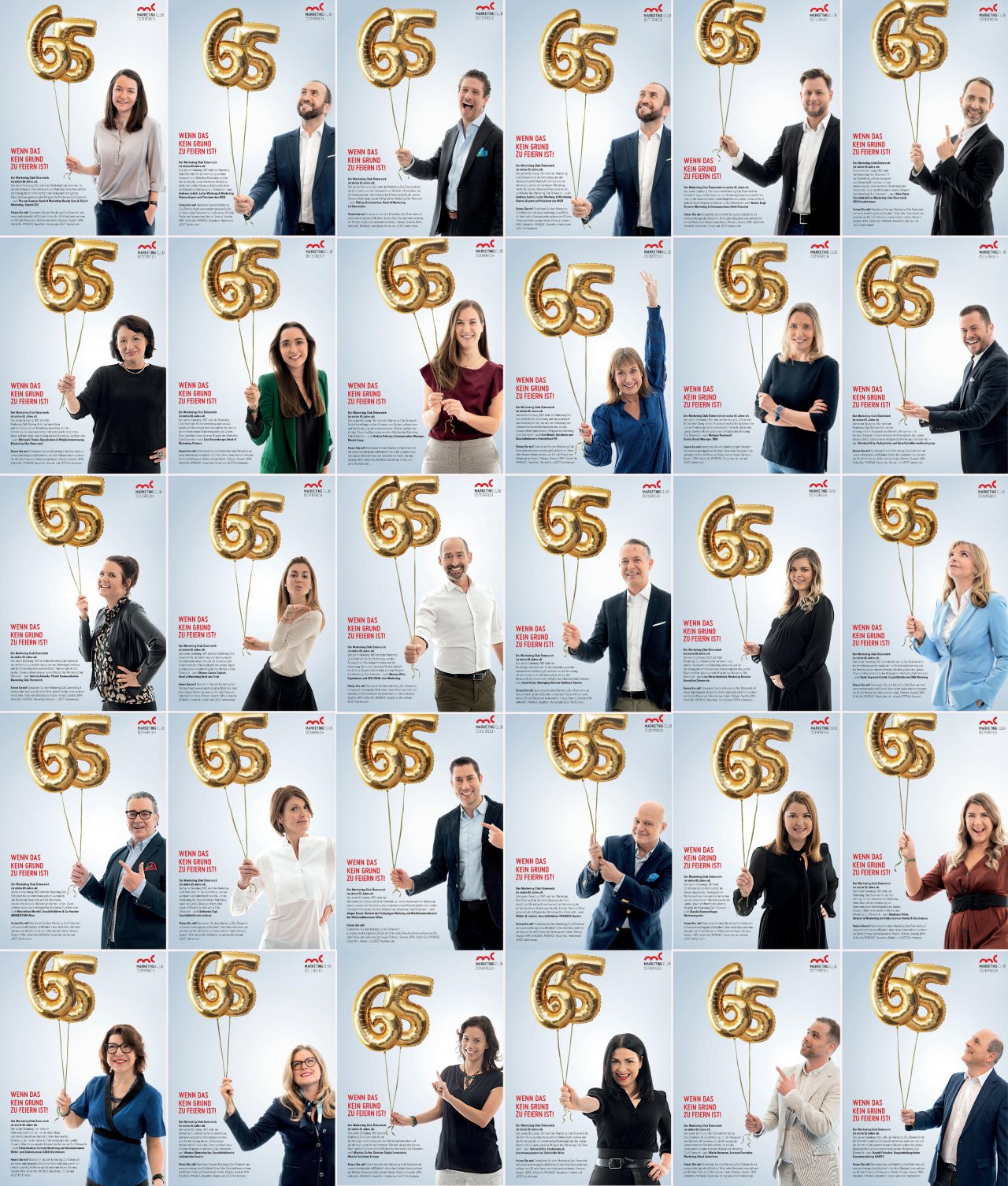 Um den 65. Geburtstag des Marketing Club Österreich gebührend zu feiern, hat die Kommunikationsagentur MOMENTUM Wien eine Kampagne konzipiert, in deren Rahmen 30 Mitglieder dem Marketing Club Österreich im gesamten Jahr 2022 in Fachmedien sowie in Digital-OOH-Netzwerken und auf marketingclub.at gratulieren.