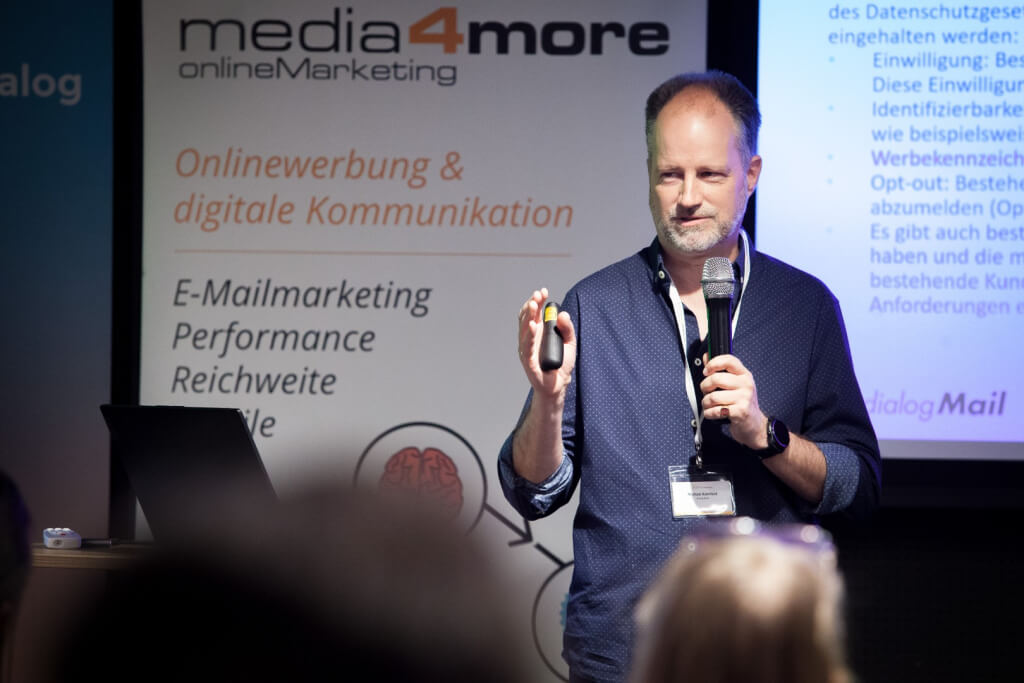 Michael Kornfeld, Gründer von dialog-Mail, steuerte im Rahmen der JETZT Conversion am 23. und 24. Mai in Wien eine Implus Keynote zum Themenfeld KI im E-Mail-Marketing bei.
