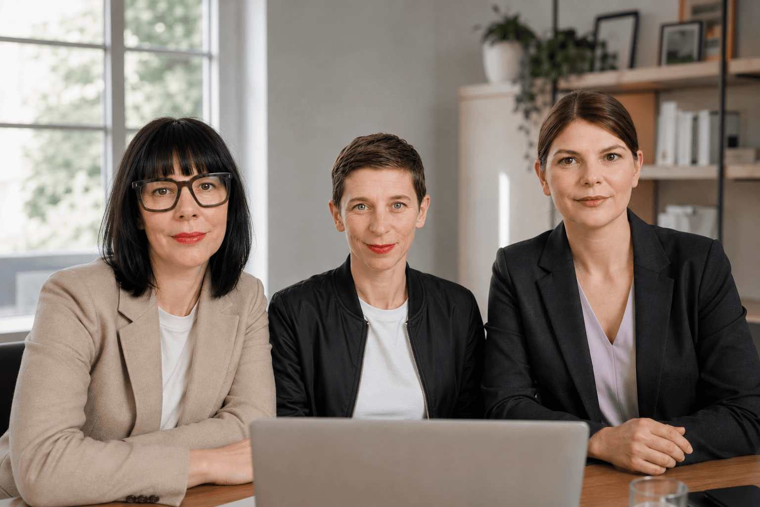 Anja Teßmann, Kerstin Ludwig und Julie Teßmann von der Berliner Agentur KI Sisterhood