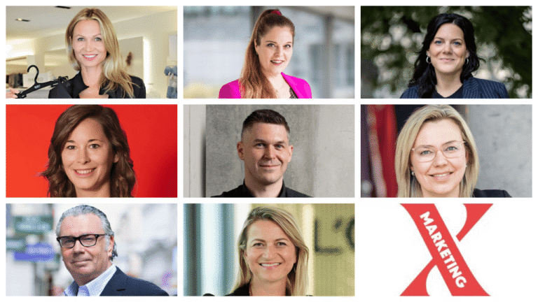 Die „Headliner“ der MARKETING X 2026: Hanna Bomba (Huber Shop), Ingrid Gogl (Austrian Airlines), Theresa Kriechhammer (WESTbahn), Lisa Krapinger-Rüther (NEOH), Christof Miska (WU Executive Academy), Jenny Gruner (Strategieberaterin), Maximilian Mondel (MOMENTUM Wien) und Alma Lipa (L‘Oréal DACH).